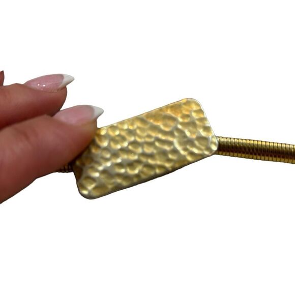 Ladies Vinatge Gold Stretch Serpentine Belt with Gold Buckle 25-30” - Picture 3 of 13